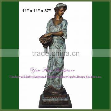 Cast Lady Bronze Garden Sculpture