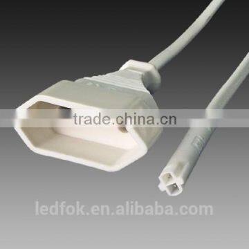 uk 3 pin to europe 2 pin adaptor plug output led electrical 2 pin male plug cable connectors white with Euro socket