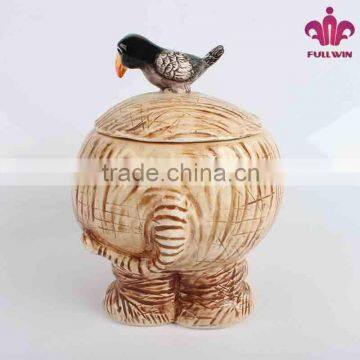 Elephant Design Bulk Ceramic Candy Jar With 3D Lid photo-4