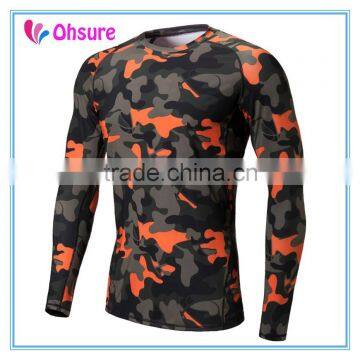 sublimation printing long sleeve running t shirt sports t shirt mens compression wear