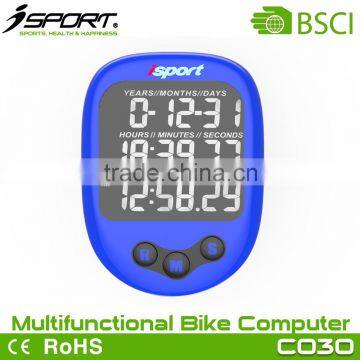 New waterproof wireless cycling computer with heart rate, barameter, altimeter, company Large LCD dispaly waterproof