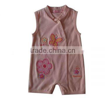 2013 white summer rompers baby clothing with cute printing