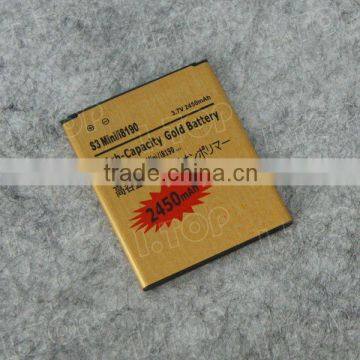 3.7V 2450mAh Gold Battery for Samsung galaxy S3mini i8190,made in china