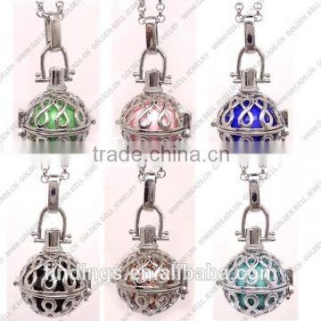 FN3168 High quality round bell ball pendant necklace, baby bola charm necklace 2015