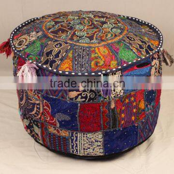 Pouffe Pouf Covers Vintage Patchwork Embroidered Pouffe Otttoman Boho Decor Home Decor photo-6