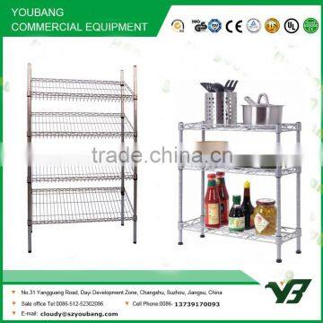 2015 hot sell NSF 48x14 inch light duty 4 layer chrome slant shelf, wire book shelf (YB-WS054)