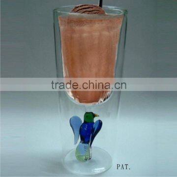 Double layer glass icecream cup