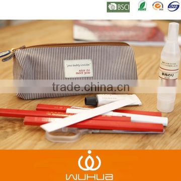 label front stripe fabric material large pencil case