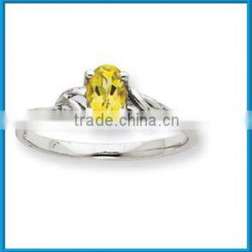 Newest elegant white gold august peridot birthstone polished women rings