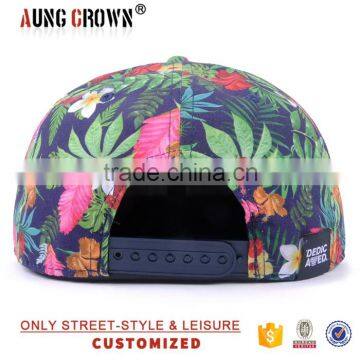 Wholesle Cheap Custom Embroidery Flat Brim Floral Snapback Hat Custom photo-5