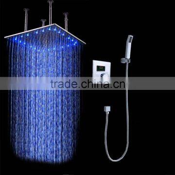 New design 500x500 sensor thermostatic shower mixer valve set with led generator