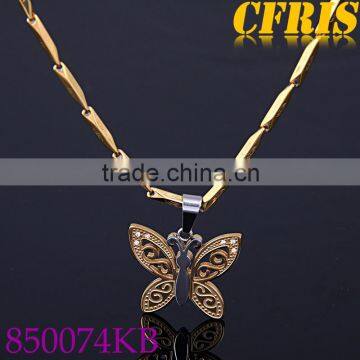 2013 New fashion gold plating necklace butterfly pendant