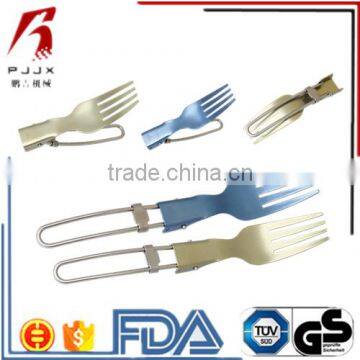 Titanium metal stainless eco-friendly Outdoor Picnic folding Fork