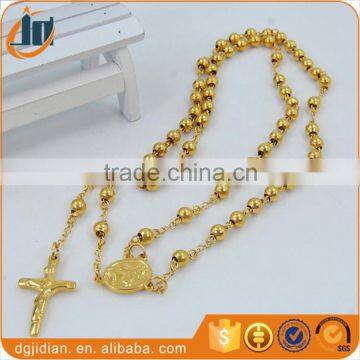 Men's 18k Yellow Gold Filled Jesus Cross Necklace