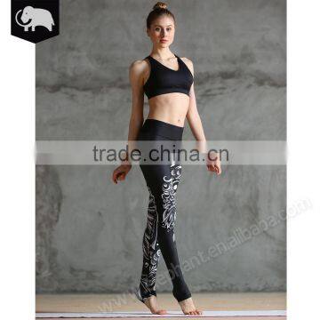 Ladies Stretchy Gradient Printed Sports Walking Jogging Workout Gym long yoga leggings