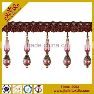 high quality decorative curtain rayon beaded fringe trim