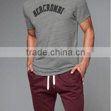 Letter t shirt for printing embroidered custom cotton polyester men t shirt