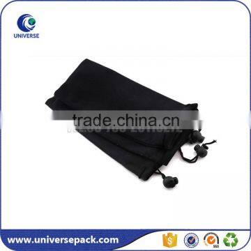 High quality microfiber lens cloth pouch with drawstring