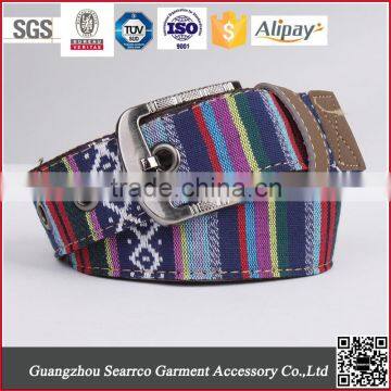 South Korea Multi Colors Ladies Stretch Woven Belt With Leather photo-3