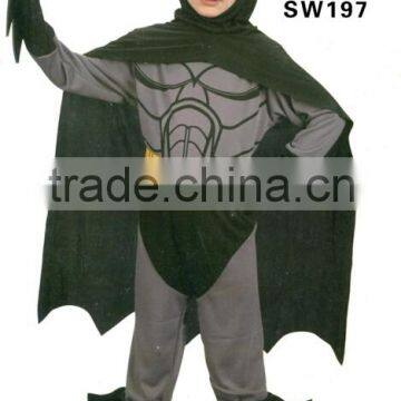 Hot Selling Halloween Sexy Bat Man Cosplay Costumes Kid Animal Costumes for Party in Black Color Role Playing Dance Suit Mask