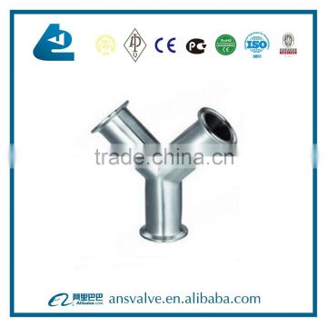 Sanitary Clamp Y type 3 Way Weld Elbow