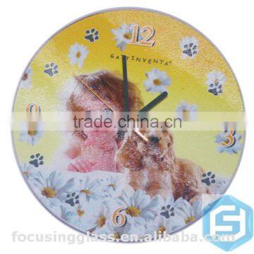 New products Tempered Glass wall clock with Customised designs