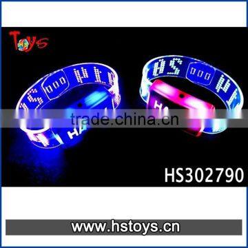 2015 China manufactuer flashing OEM words watch motion led light bracelet