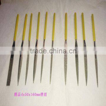 10 PCS Diamond Needle File Files Set (4*160*50mm) 120 Grit Coating for Metal Stone Glass