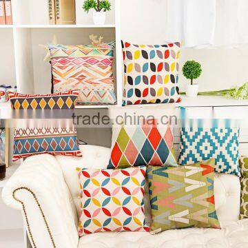 NORDIC SERENITY Pattern Linen Pillow Colorful Novelty Design Home Decor Back Cushion Cover