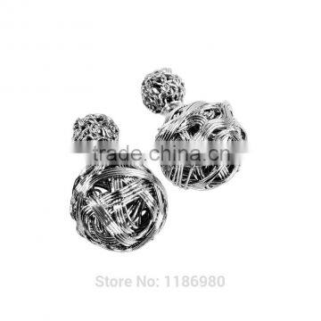 Cool Earrings Piercing Charms Fashion Women Double Sides Pearl Earring Two Ball Stud photo-4