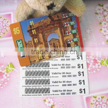 Multi-pin scratch off phone Card