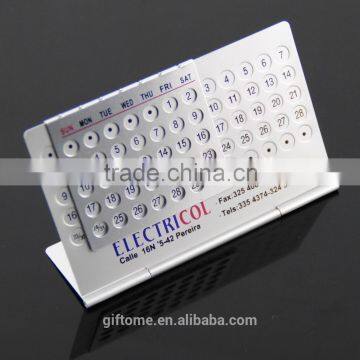Aluminum Perpetual Desk Calendar 2015
