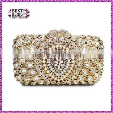 gold crystal evening clutch bag handbag designs woman purses (88162A-G)