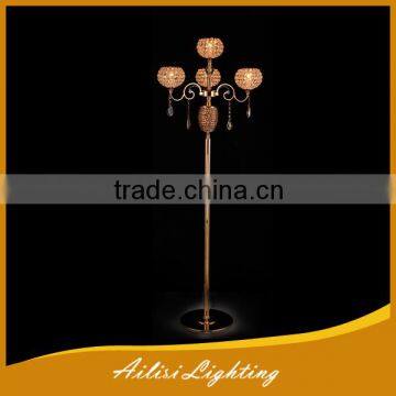 Hot Selling Top Quality 4 Lights Crystal Floor Standing Lamp With Pipa Drops