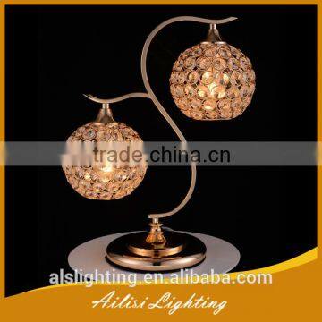 Hot Sale Beautiful E14 Lamp Socket Crystal Table Lamp With 2 Lights