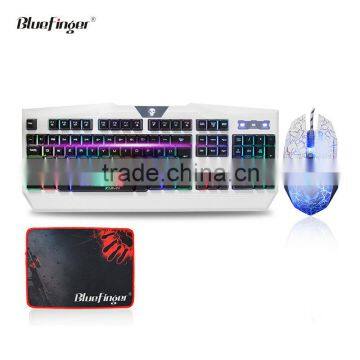 Factory Cheaper USB wired Rainbow Backlit Gaming Keyboard and mouse combo