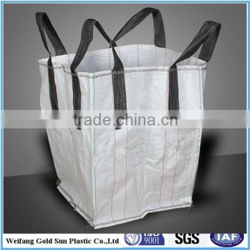 circular bulk bag with cross corner loop flat bottom top open big bag