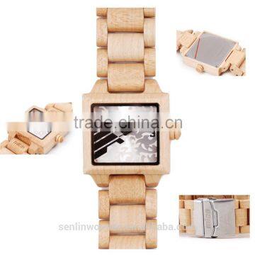 New Watches Wood Men Big Face Analog Quartz Watches Business Men Casual Men Dress Watches