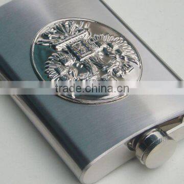 6oz mini stainless steel pewter flask of alcohol