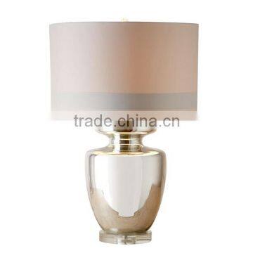 hot sale in India lowest price trophy glass table lamp with beige cylinder shade for home decor