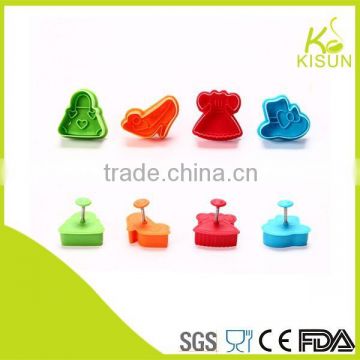 Customized cookie cutter plastic cookie molds 8 pcs set