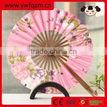 Custom logo bamboo folding wedding hand fan