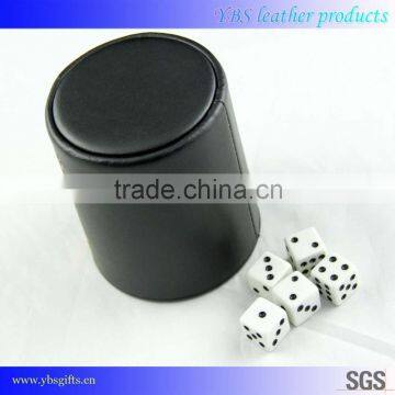 factoty direct wholesale genuine leather dice cup for promotion