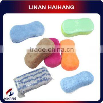 China manufacture Full color magic microfiber car Cleaning sponge block and coral fleece gloves