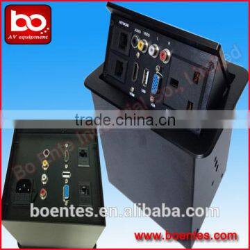 Desktop Power Pop Up Outlets with Bottom Interface Connection for Office Tabletop AV Socket
