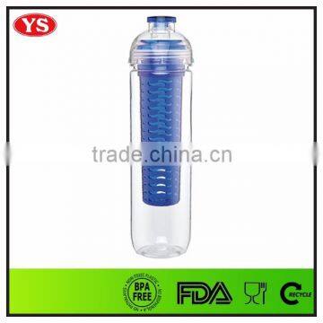 FDA certification Hot sales 800 ml plastic gym water bottle with fruit infusion