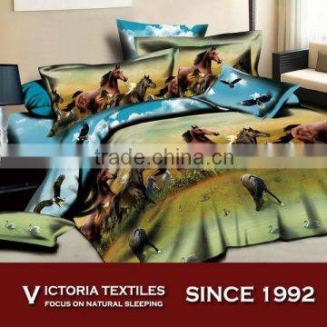 horse pattern single bedding bed set microfiber 130gsm