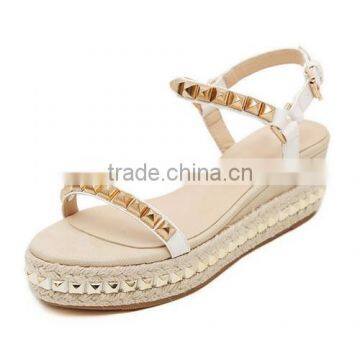 2015 High quality simple design wedge sandals attractive price new type wedge heel sandals PH3735