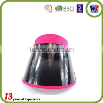 Custom Summer Transparent PVC Plastic Sun Visor Cap Uv Protection Cap