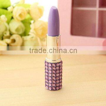 Short plastic lipstick ballpoint pen/Rhinestone lipstick pen